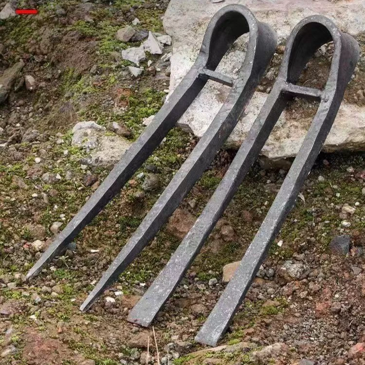 两齿锄头农用人工锻打全钢长把锄头两用挖土开荒种菜开垦种地农具