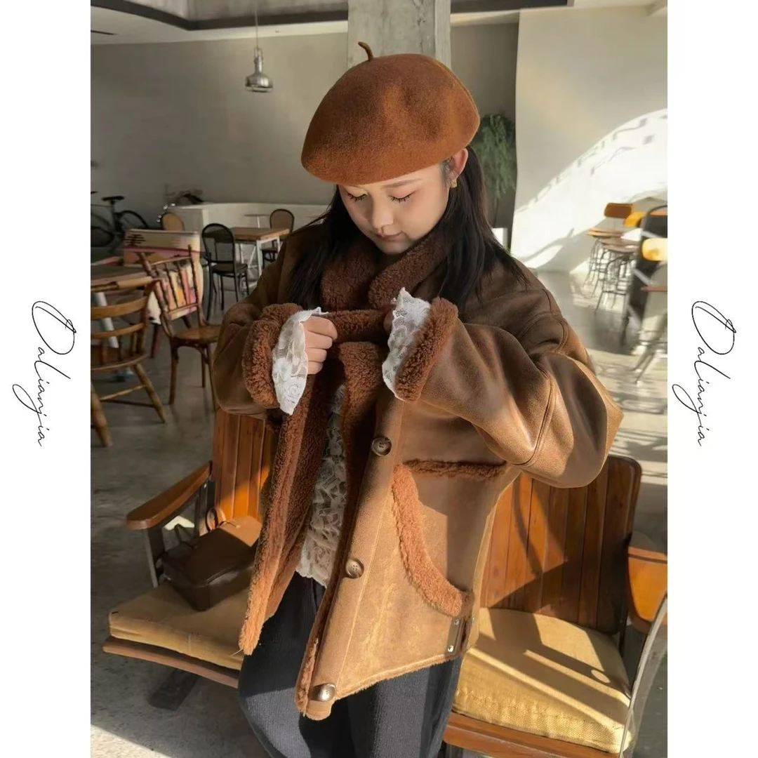 晶咕【费城冬日】韩系复古翻领外套洋气宽松加厚时尚休闲冬季