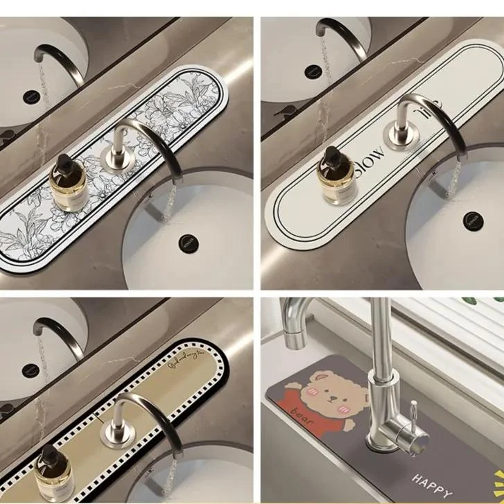 硅藻泥水龙头吸水垫洗手台厨房10窄垫水池沥水垫防溅水耐脏浴室