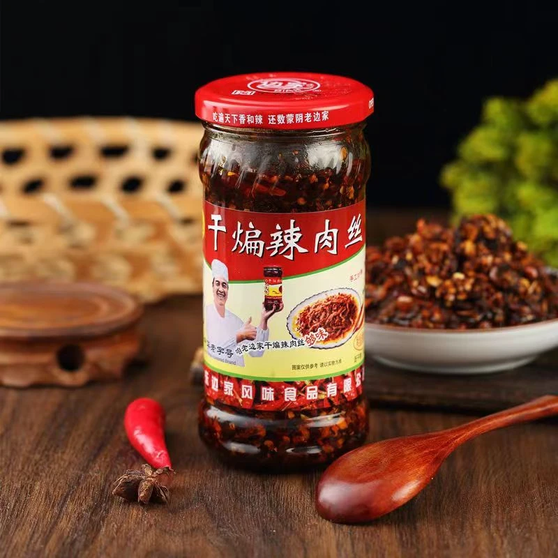 边家干煸辣肉丝油辣椒花生油众味全味拌饭菜辣椒酱山东临沂特产