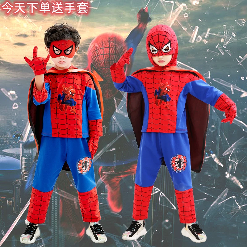 万圣节儿童蜘蛛侠服装男童COS服角色扮演男孩宝宝秋季长袖演出服