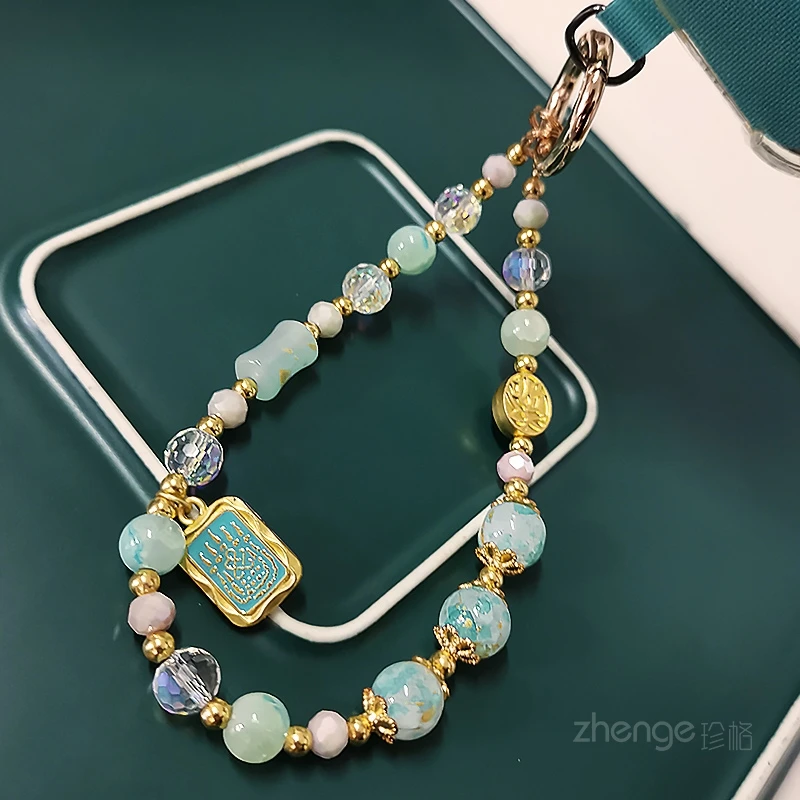 高档手机挂链手作手提手腕挂饰串珠挂链户外出行旅游拍照逛街通用