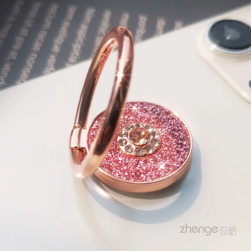 圆心钻指环手机支架ins时尚指环扣女懒人神器办公室居家追剧支撑