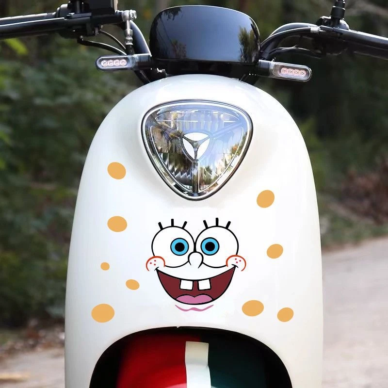 海绵宝宝DIY车贴卡通可爱马桶盖贴雅迪爱玛电动摩托车装饰车贴纸