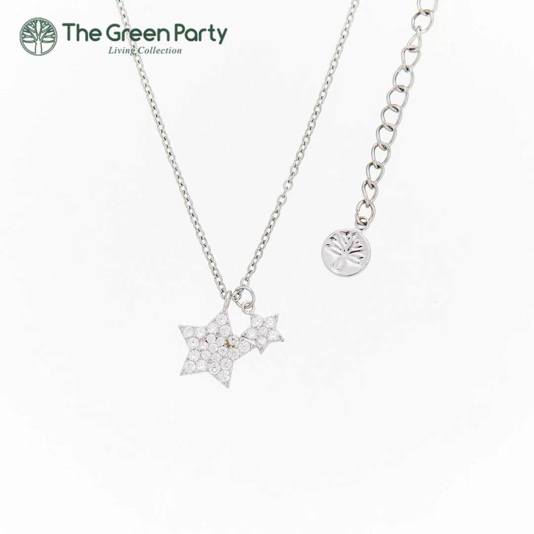 吊坠925银合成锆石 TheGreenParty带证书 【璀璨星河】星星项链
