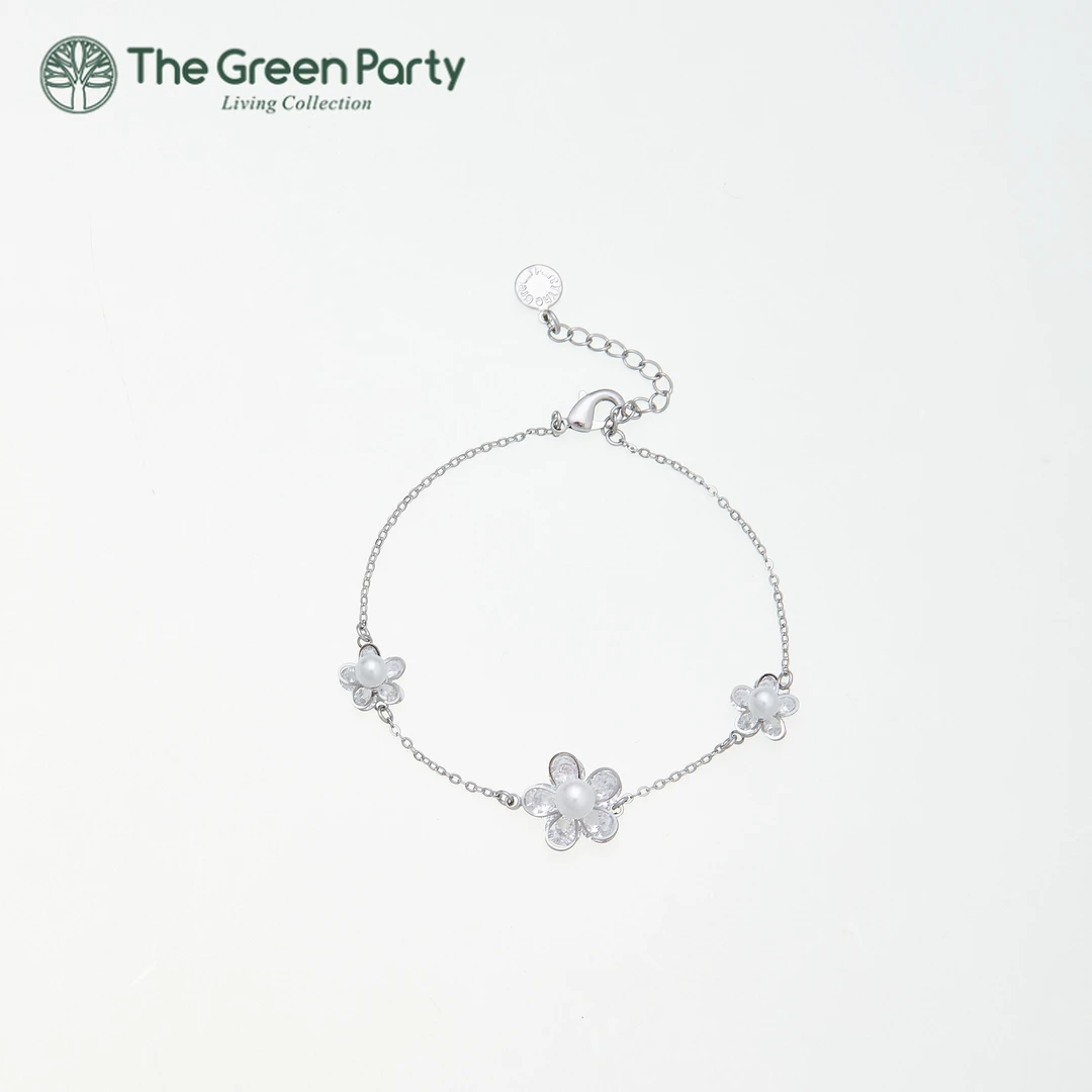 绿光派对镀真金轻奢花卉手链卡扣式