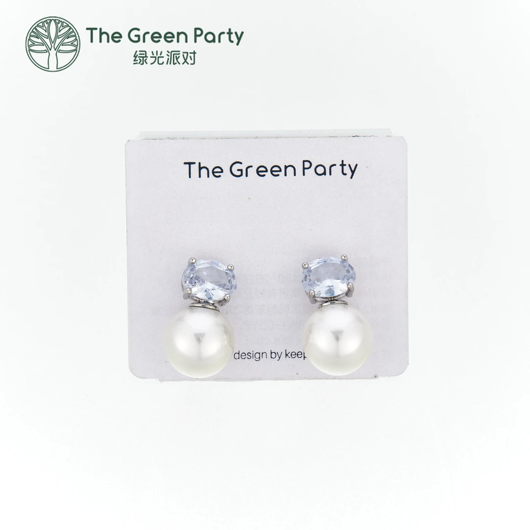 铜合金仿珍珠耳饰 TheGreenParty珠日韩轻奢耳钉耳环耳饰