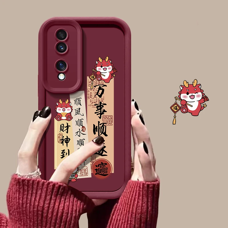 万事顺遂适用荣耀80手机壳ANN-AN00全包边新款保护套潮男女防摔潮