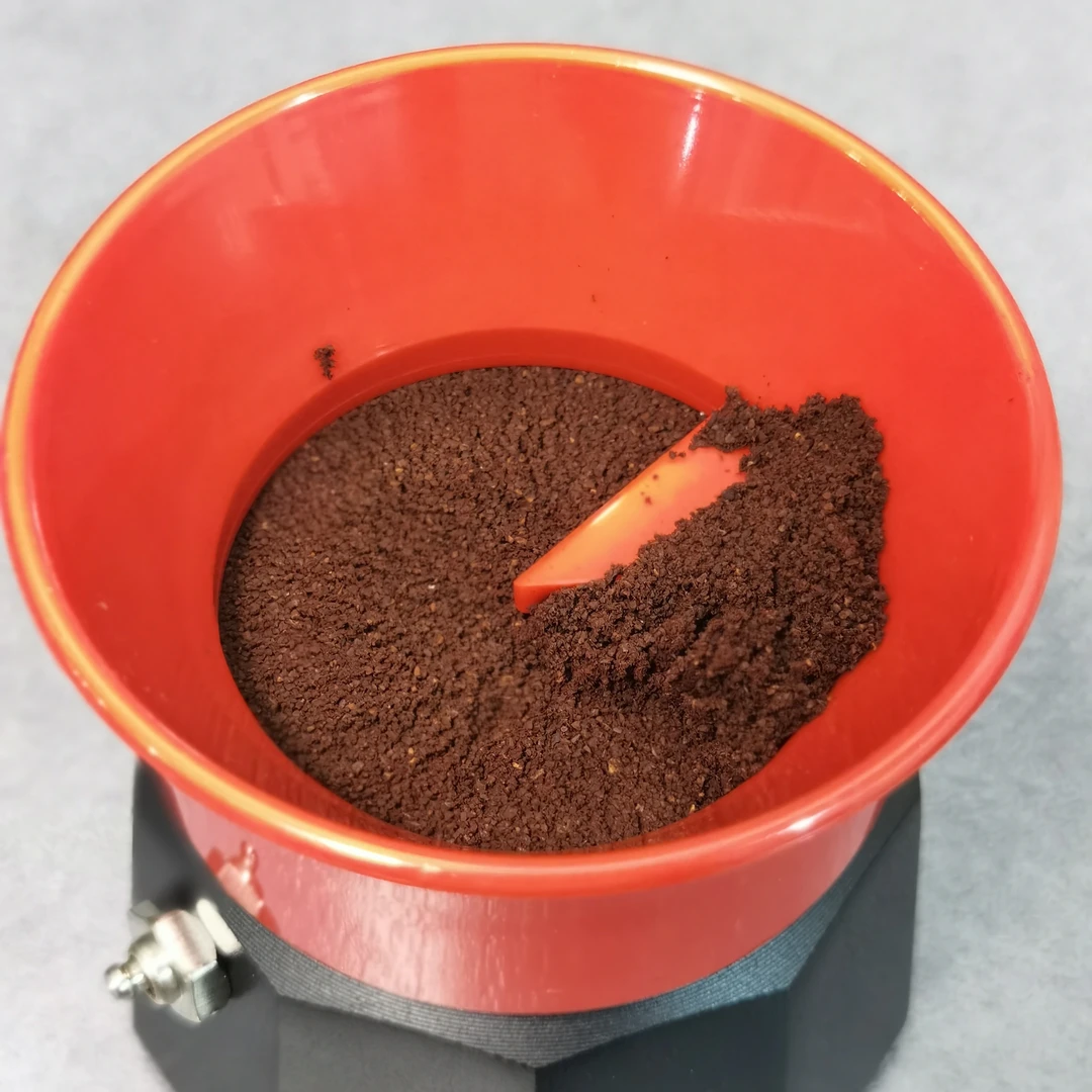 红色布粉器咖啡摩卡壶布粉器接粉器喇叭口接粉器