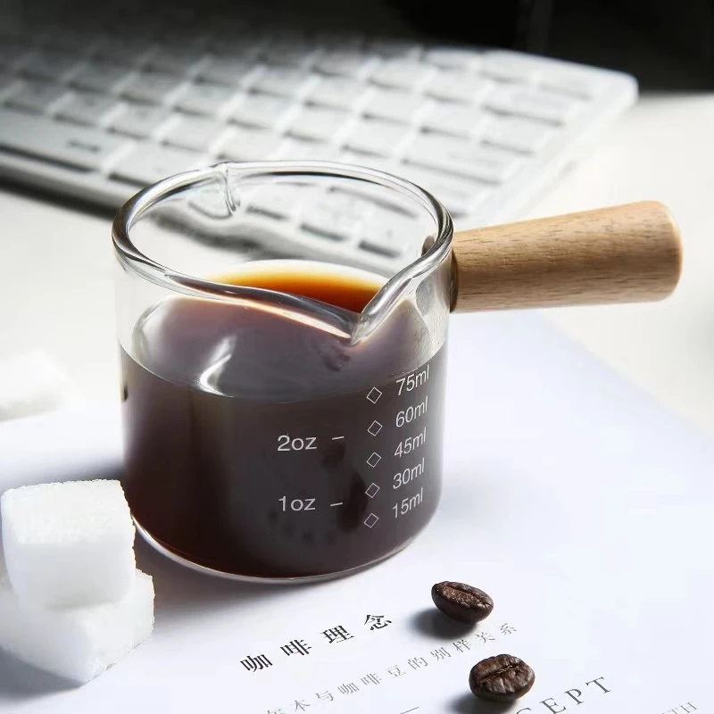 萃取浓缩咖啡小奶盅带刻度75ML玻璃量杯