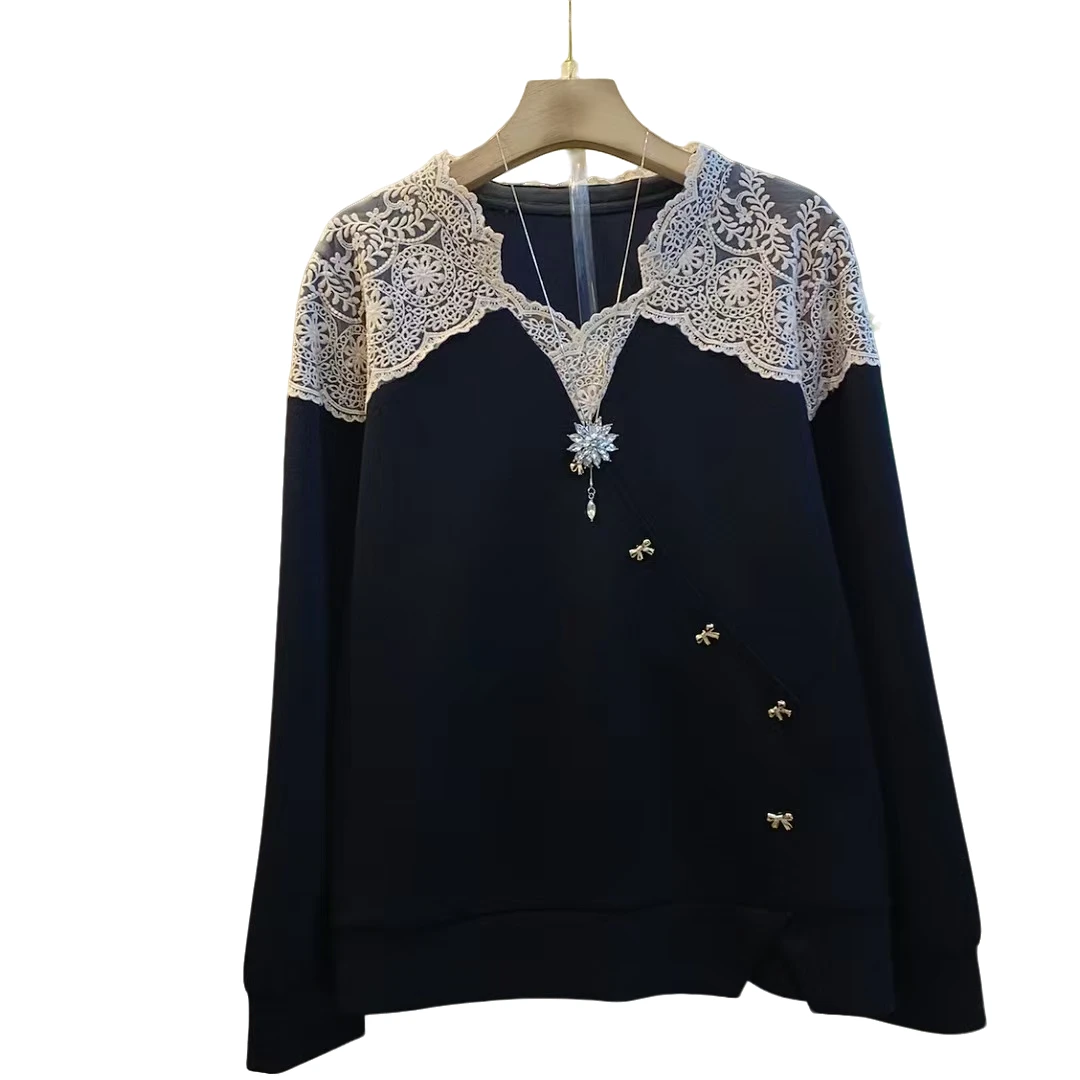 洋气新款时尚拼接设计感气质百搭遮肉上衣