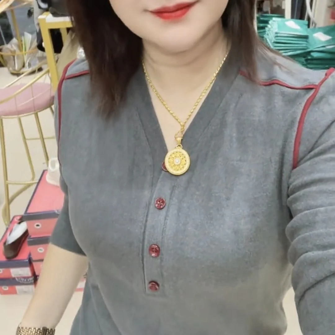 简约双面绒V领长袖显瘦百搭上衣（V领羊绒）