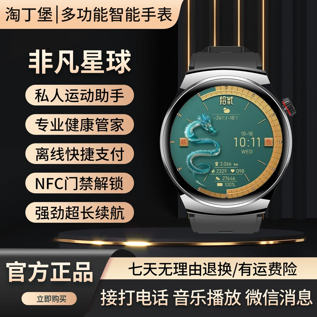 【非凡星球】淘丁堡新款多功能智能手表NFC门禁支付GPS运动健康通话