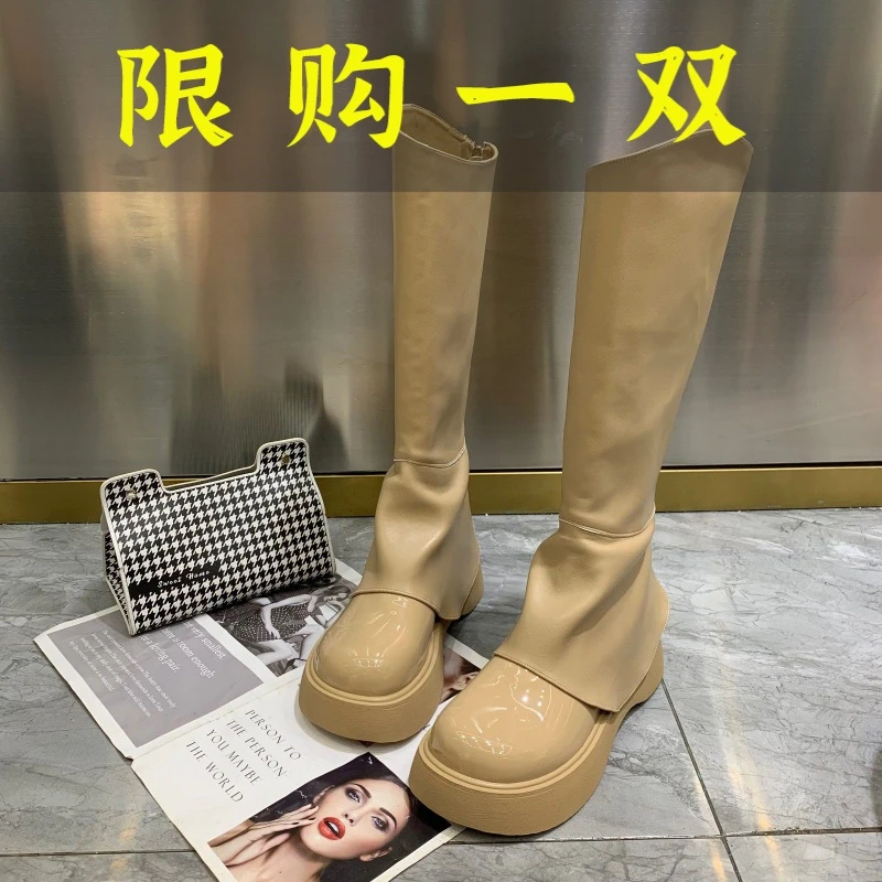 达芙妮沿荐2023年秋冬季新款欧货厚底长靴甜酷时尚高筒靴显瘦增高