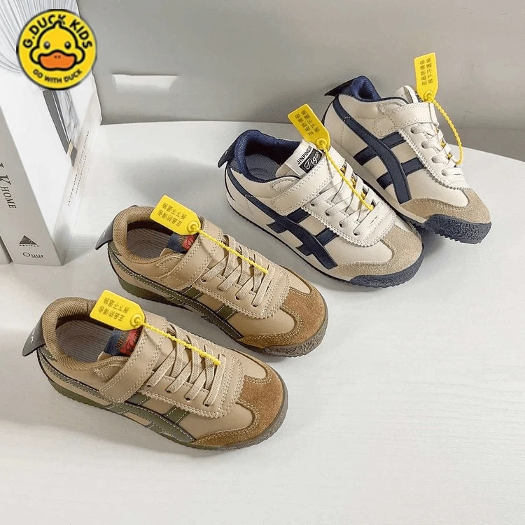 小黄鸭儿童阿甘鞋2025春秋新款男童软底运动鞋女童百搭时尚板鞋