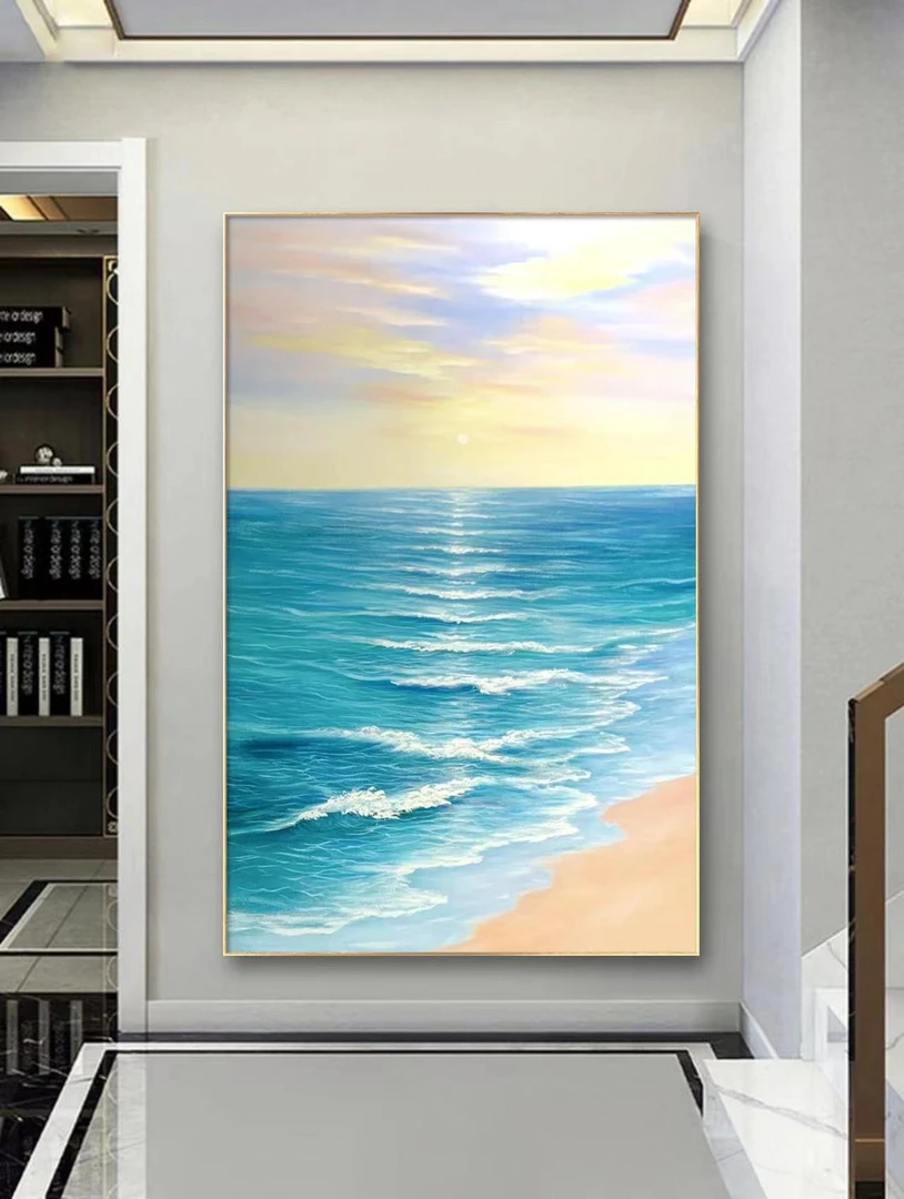 【旭日东升】纯手绘高端油画现代家居客厅玄关艺术挂画