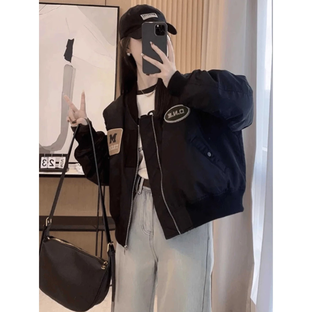 十里堡秋冬季夹棉棒球服外套女2024新款小个子韩加厚爆款夹克棉服