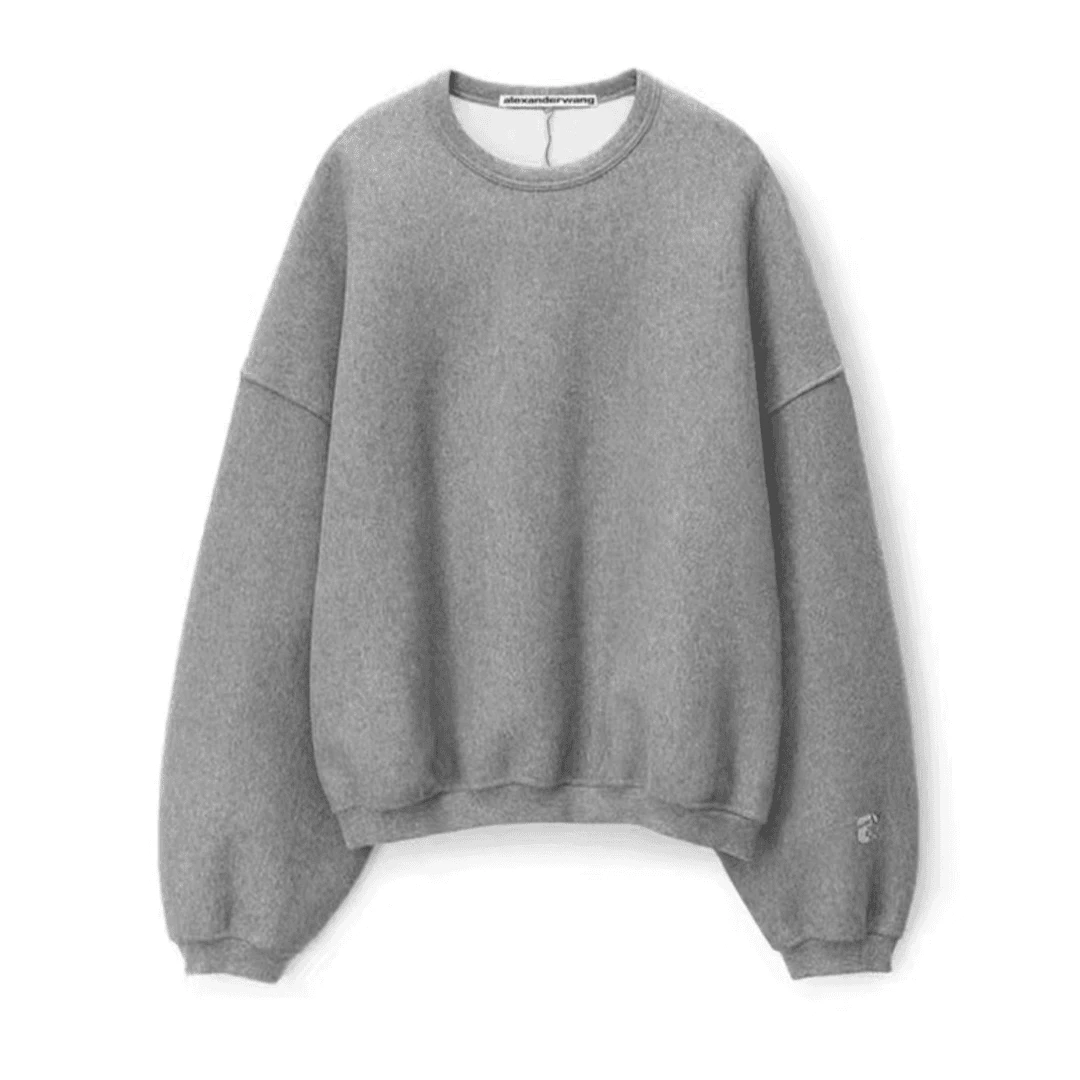 Alexander wang 闪闪系列圆领纯色长袖卫衣 男女同款lulu