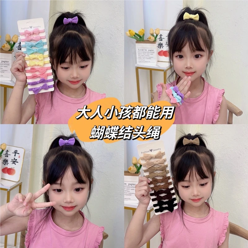 儿童高弹力不伤发蝴蝶结头绳耐用发圈加厚成人发绳韩版气质发圈