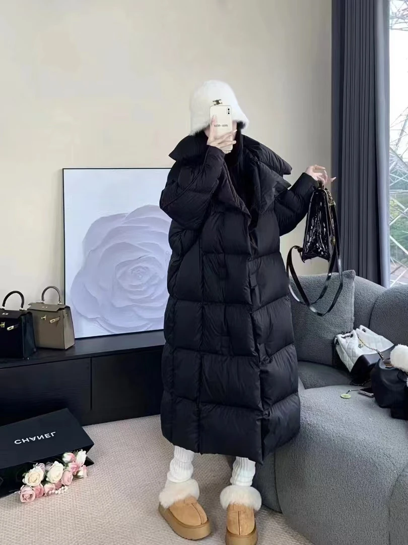 新款气质休韩版长款羽绒服时尚羽绒外套百搭PP5004