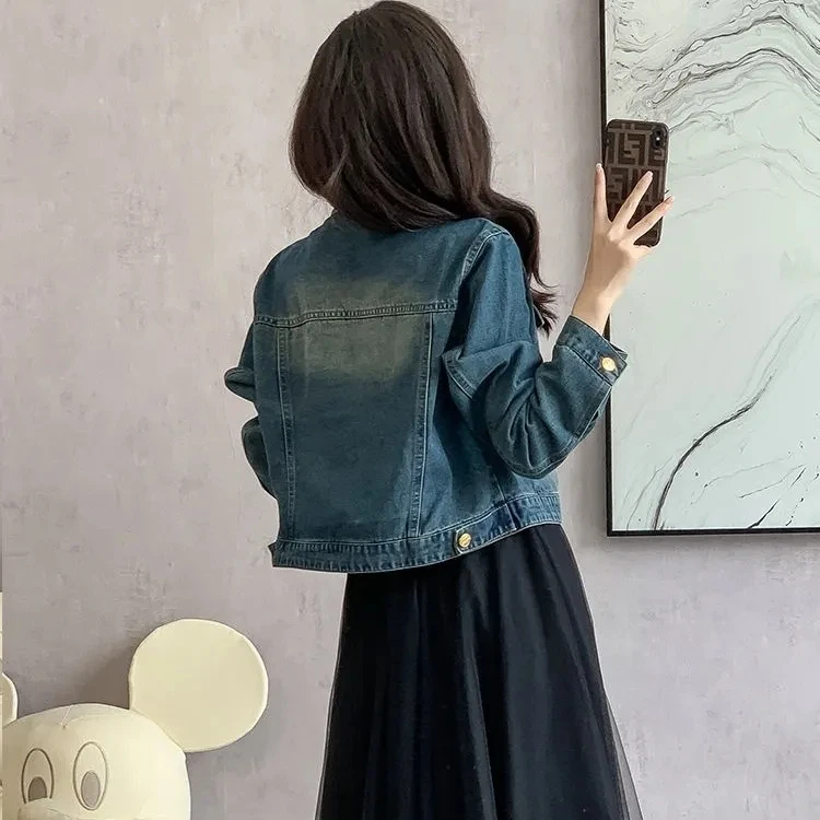 牛仔外套女春秋新款宽松显瘦减龄洋气法式时尚设计感短款夹克上衣