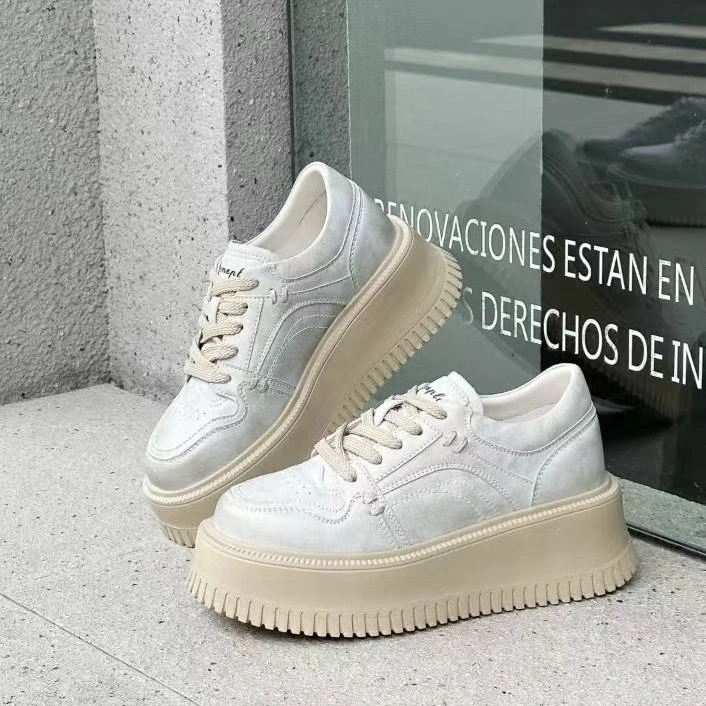 休闲板鞋系带厚底增高休闲鞋韩版运动时尚夏季百搭布鞋