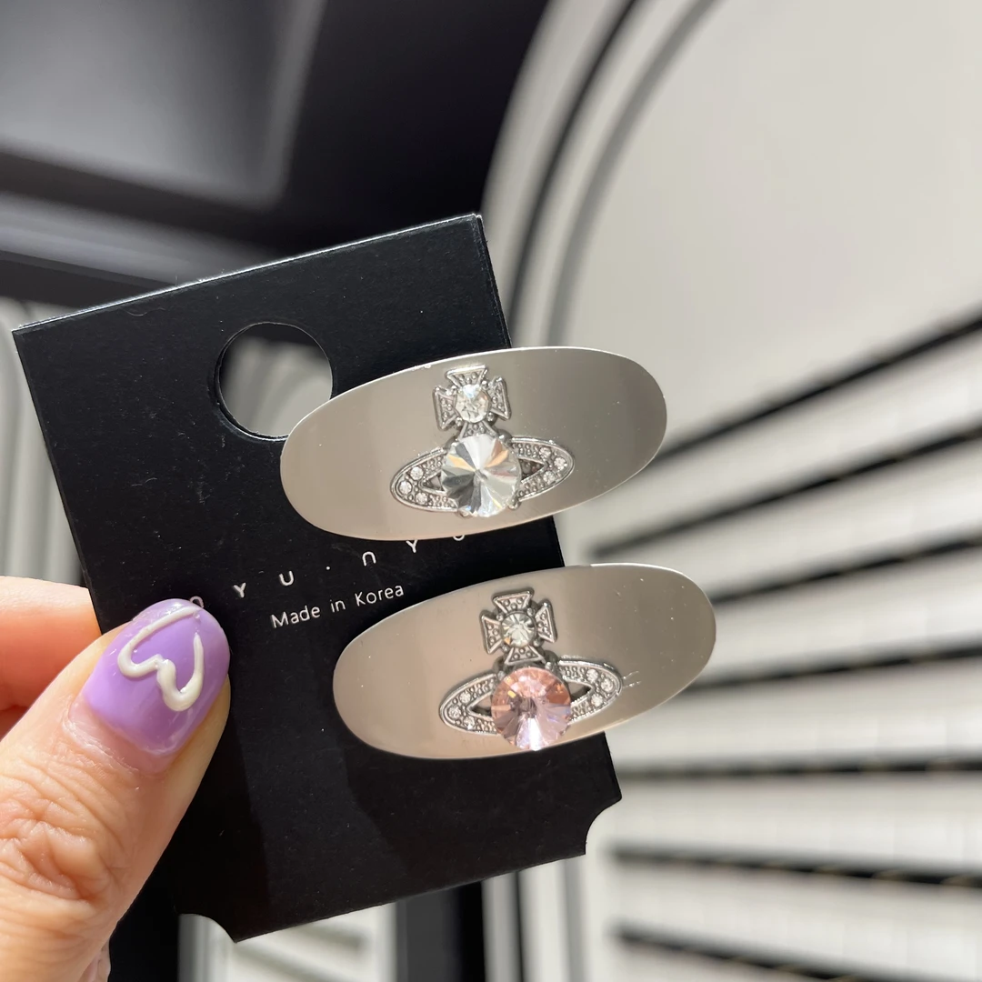 两只装 E1394 高级灰星球鸭百搭对夹轻奢小众刘海侧边夹