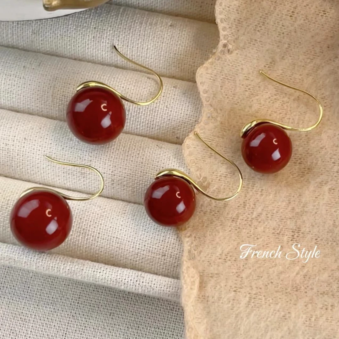 铜合金仿珍珠耳饰 a381 a382安可拉红高跟鞋复古港风耳环11698