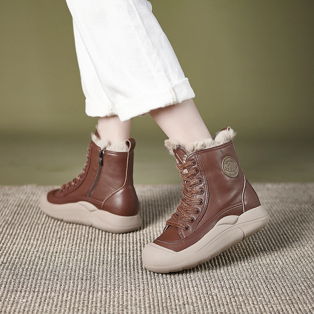 【老窦定制】DA1825跟高4cm秋冬新款时尚防滑保暖加绒女鞋