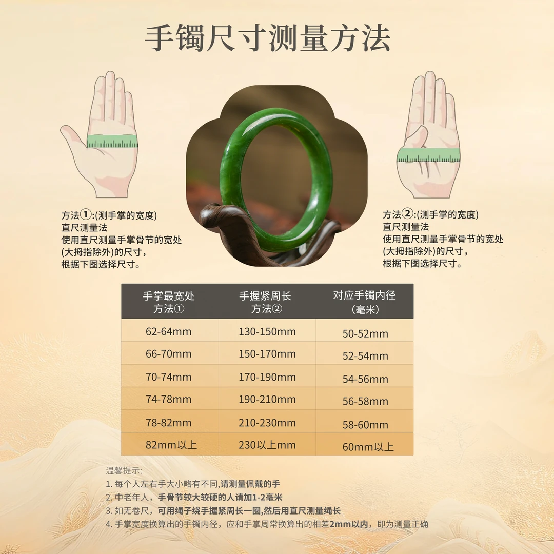 【请勿下单】手镯圈口尺码测量方法图