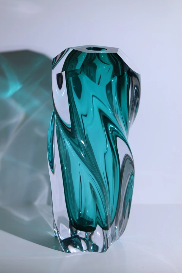 水晶琉璃花瓶摆件【扭扭瓶】现代简约轻奢