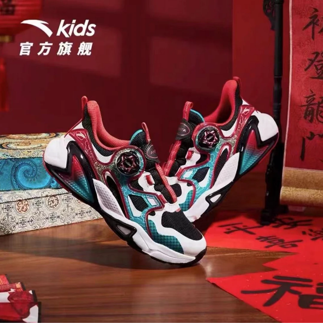 安踏儿童翼星24夏男童训练跑鞋侧面旋钮鞋312418803