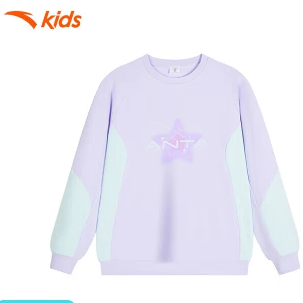 安踏儿童卫衣女小童2025新年新衣疾飞速干针织套头衫