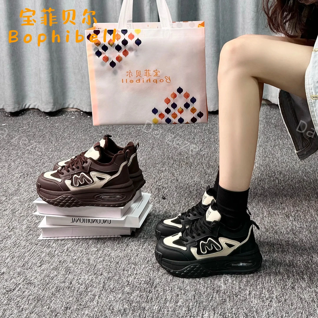 雪人 2024新款老爹鞋女加绒保暖防滑时尚百搭休闲运动鞋15899