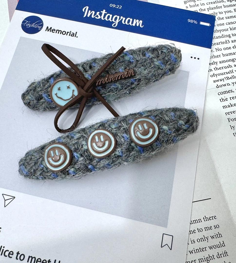 韩版东大门定制款原创设计笑脸可爱夹子（一对） YZ84