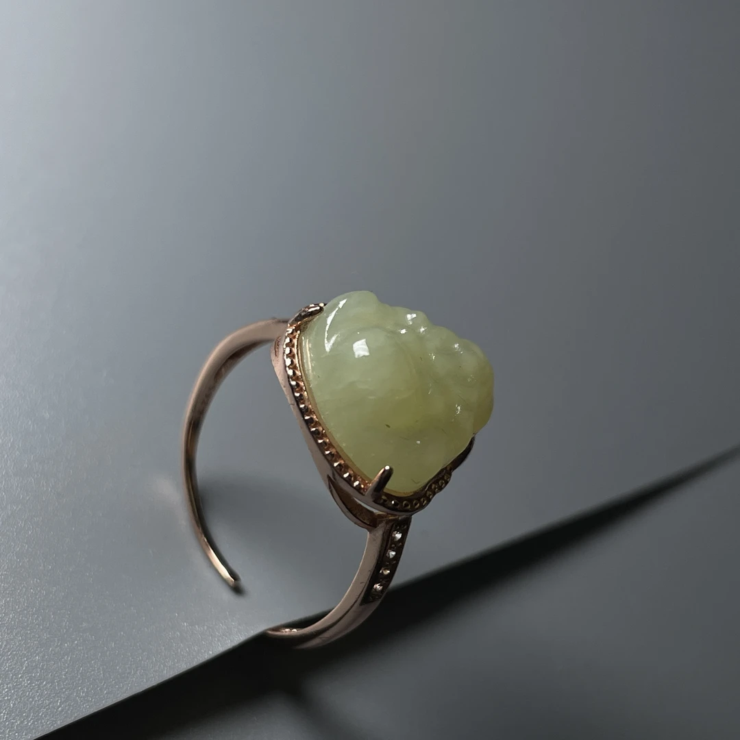 天然和田玉 佛公S925银戒指 H130 多样性发货拍一发一