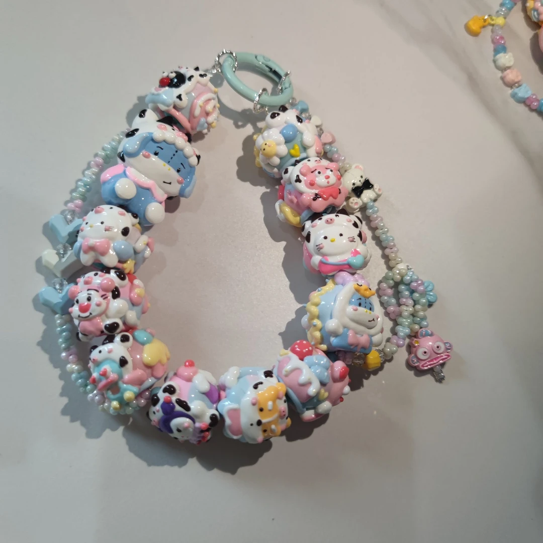 合金手链 兔女郎家奶牛套DIY手串彩色手链