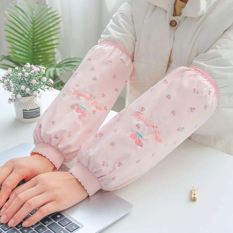 袖套女冬季上班长款套袖成人工作办公室防脏护袖学生可爱保暖袖头