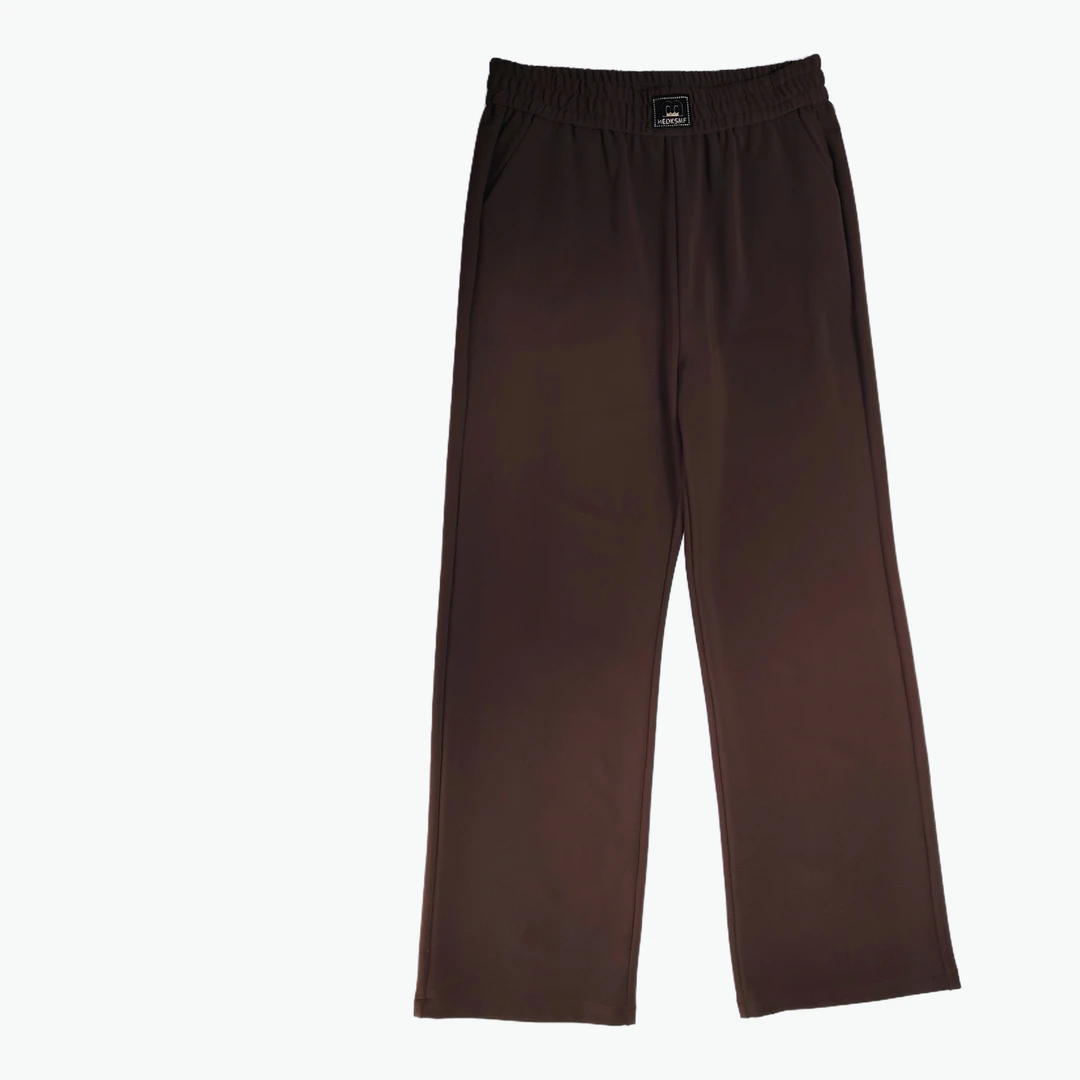 秋款中薄加长女裤直筒裤休闲裤8639百搭时尚宽松简约纯色