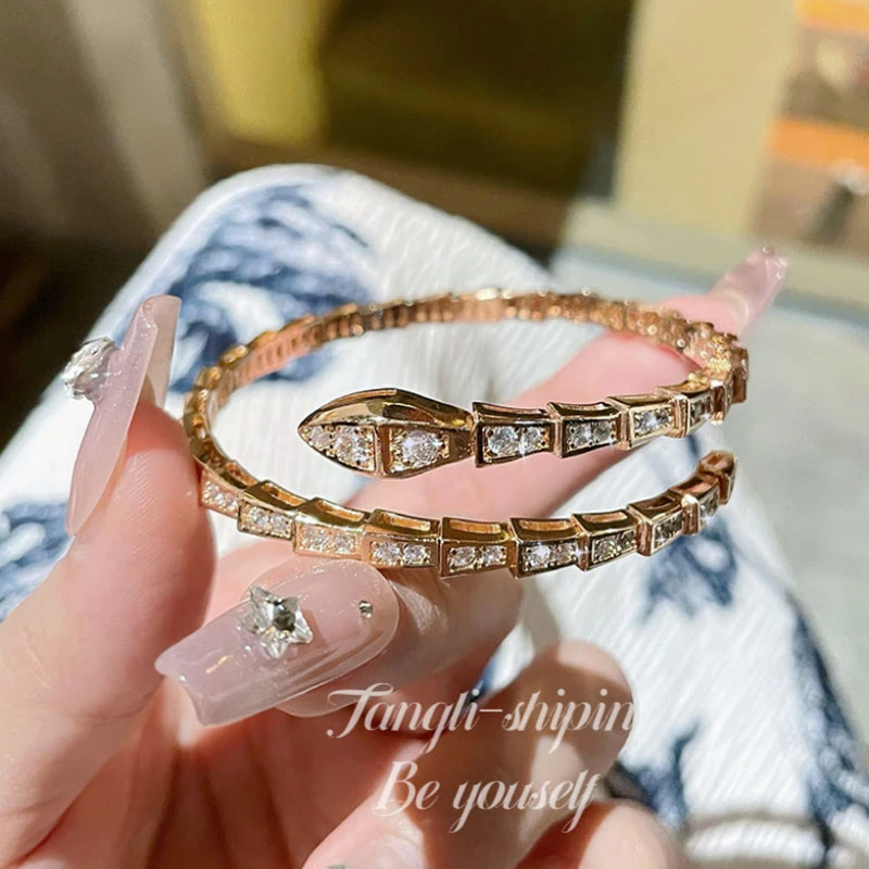 铜合金合成锆石手镯 时尚高定系列蛇形手镯FS328个性百搭