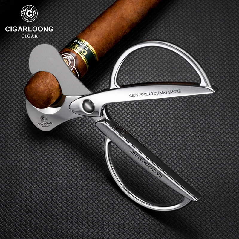 停产+坤G茄龙雪茄剪不锈钢锋利双刃剪烟器经典雪茄刀CLE-22JAB1