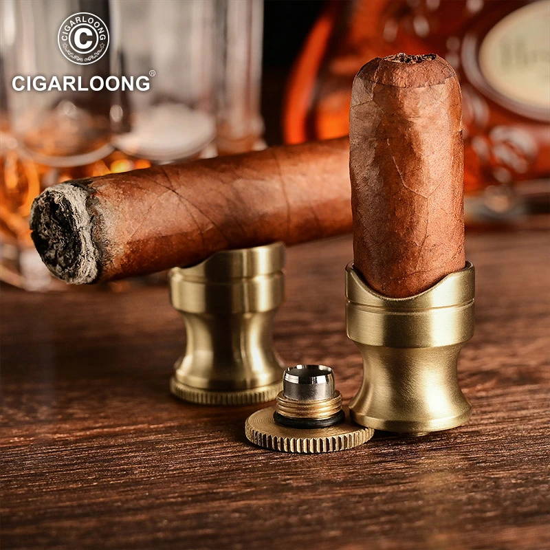 CIGARLOONG茄龍雪茄烟托配雪茄钻克虏伯不锈钢旅行便携式礼盒包装