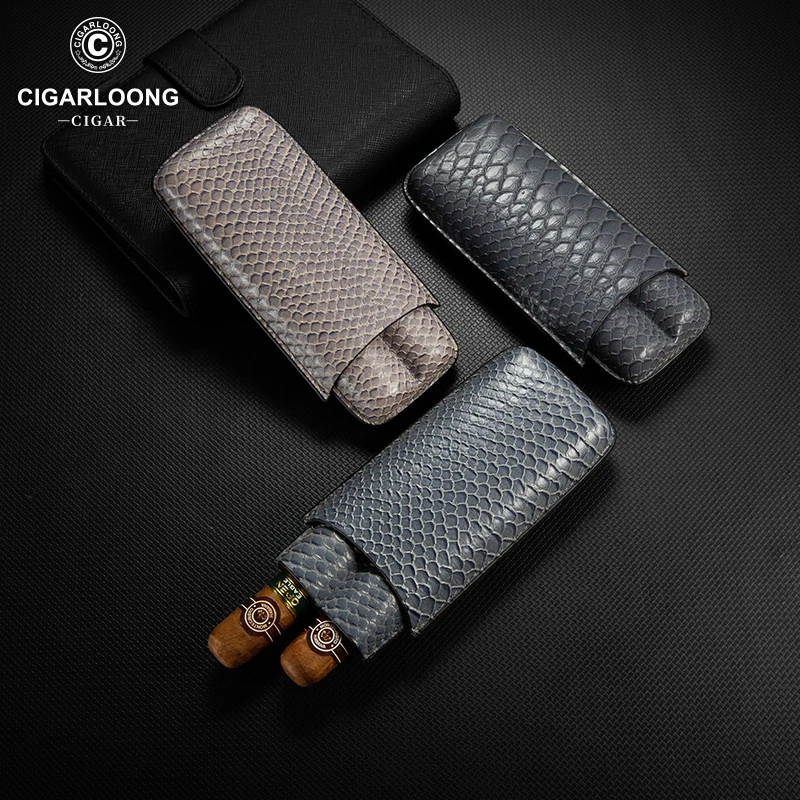 CIGARLOONG茄龙雪茄套牛皮革雪茄保湿皮套便携式两支装CLH-22DT1