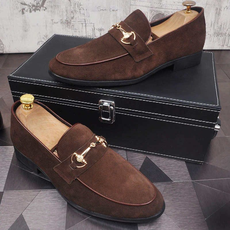 秋季男士透气真皮牛皮一脚蹬潮流豆豆鞋轻奢反绒皮休闲磨砂皮鞋男