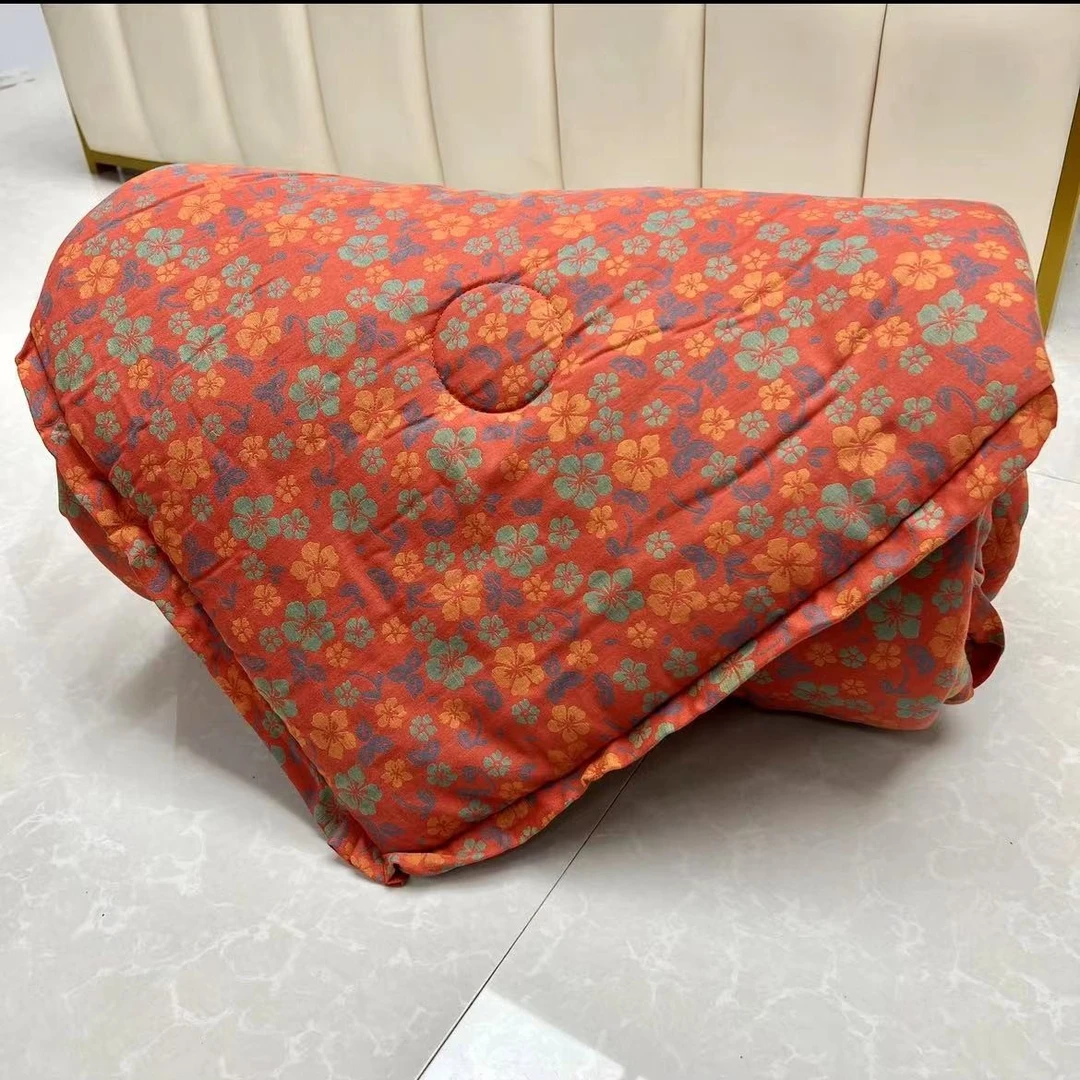1.5*2双层纱被子【橘色小花】