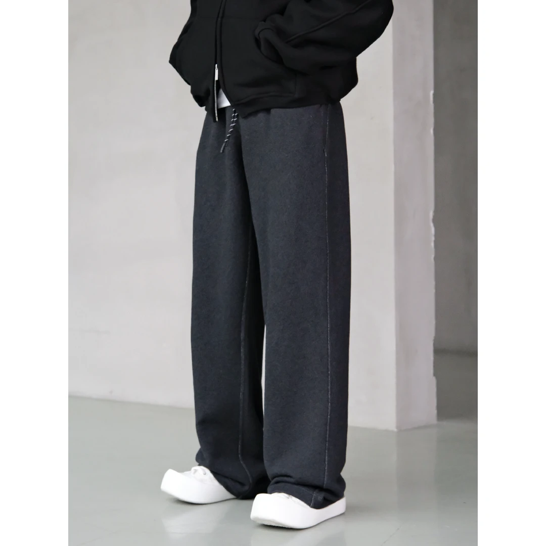 DUPU 秋冬400g纯棉厚织纱感面料直筒宽松适合敏感肌加厚卫裤