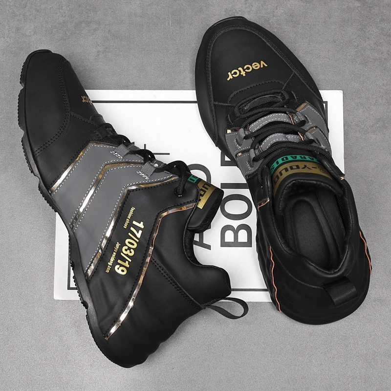 男鞋简约新款时尚休闲运动鞋皮包底增高老爹鞋韩版男潮鞋百搭