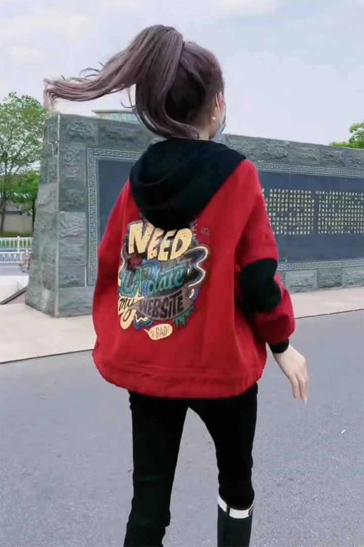 高级感炸街加绒连帽短款外套女春秋冬季新款韩版休闲棉服上衣洋气