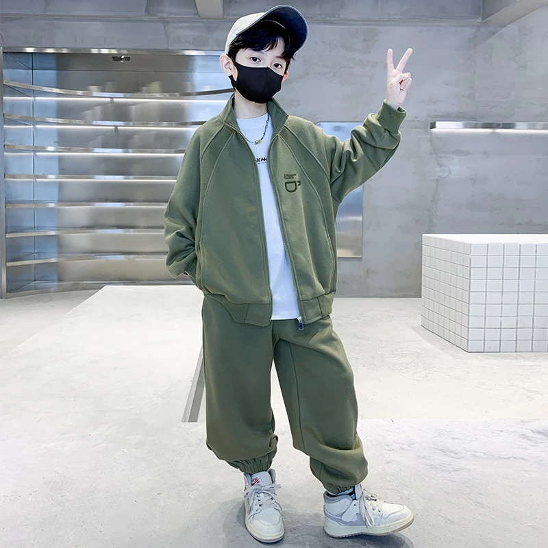 儿童装男童套装2025新款春秋款中大童男孩针织开衫两件套休闲潮搭