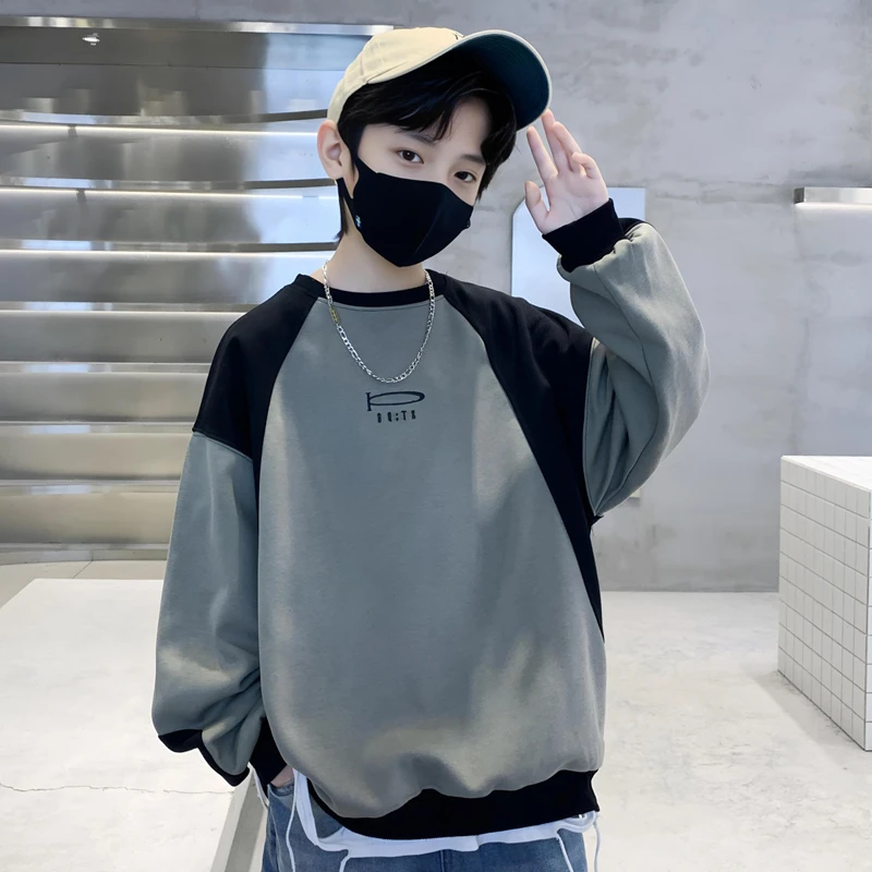 男童装中大童秋装2025新款卫衣洋气男孩春秋款时尚长袖潮酷炸街